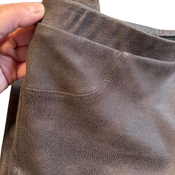 Karen Kane brown faux suede reptile pull on leggings size M - Picture 4 of 8